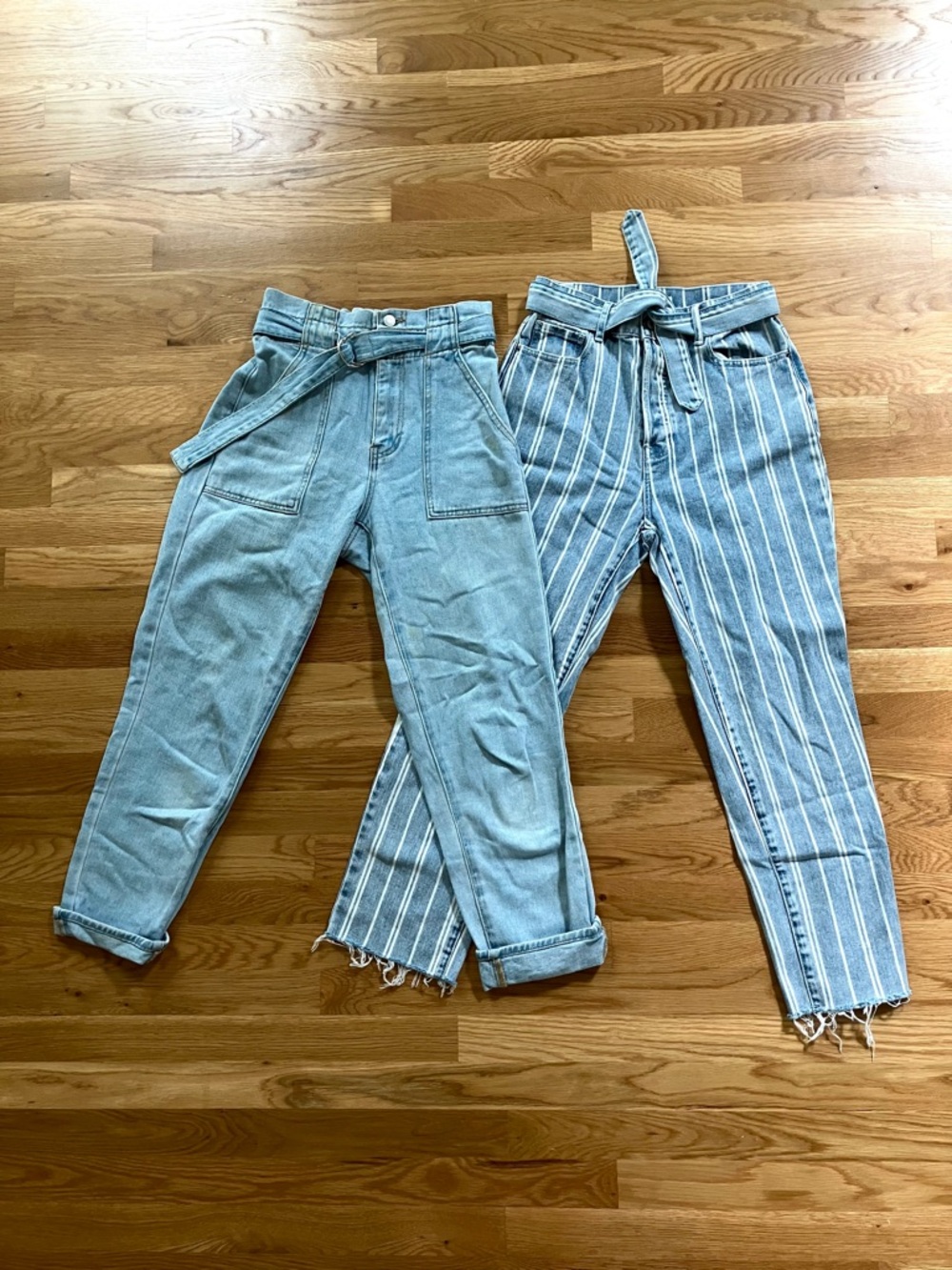 PacSun Light Blue Striped & Washed Denim Pants Duo